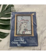 Candamar Designs Vintage Counted Cross Stitch Kit Ribbon Unicorn Floral ... - $32.66