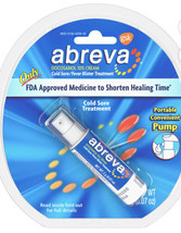 Abreva Cold Sore Fever Blister Treatment Pump 2g (.07 Oz) - £8.74 GBP