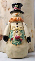 Snowman Victorian Moveable Arms Top Hat Stoneware Christmas Winter - £9.74 GBP