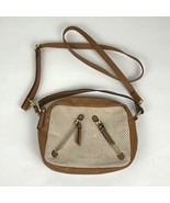 Brown &amp; Beige Woven &amp; Faux Leather Crossbody Bag - $221.44 MXN
