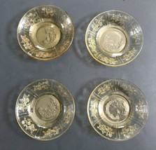 Vintage Federal Glass Amber Sharon Cabbage Rose Fruit Bowls Dish Set  - $8.91