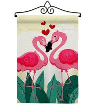 True Love Flamingo Garden Flag Set Valentine 13 X18.5 Double-Sided House Banner - £22.28 GBP