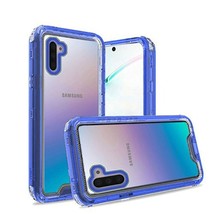 For Samsung Note 10 3in1 High Quality Transparent Snap On Hybrid Case CLEAR/BLUE - £4.62 GBP