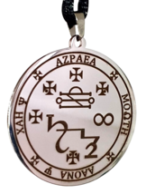 Azrael Pendant Necklace Archangel Talisman Sigil Evocation Bead Corded Amulet - £6.96 GBP