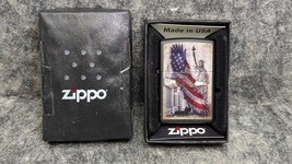 Zippo 2103, Eagle-Flag-New York City-Statue of Liberty, Street Chrome Li... - $275.92 MXN