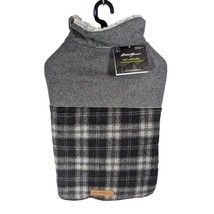 Eddie Bauer Dog Field Coat Size L Black Gray Plaid Faux Shearling-Lined ... - £24.15 GBP