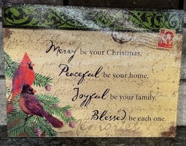 Abbey Press “Merry Be Your Christmas…” Tempered Glass Cutting Board Cardinals - $9.49