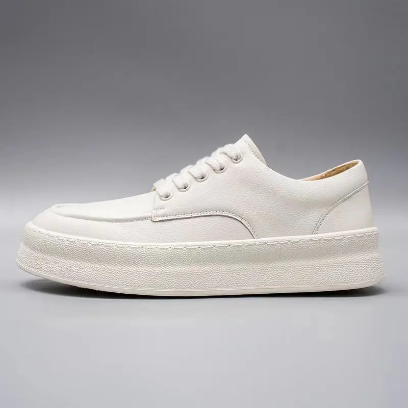 New Fashion Luxury Casual Men Shoes White Dress Leather Shoes Height Inc... - $91.93