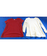 2 QTY RED AND LIGHT GREEN MOTHERHOOD MATERNITY SHIRTS SHIRT BLOUSE WOMEN... - $18.78