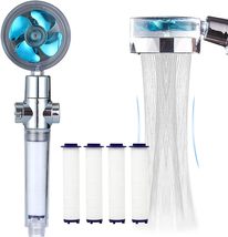 ANTOWER High Pressure Handheld Showerhead with filters Vortex hydro jet, I-Blue - £11.84 GBP