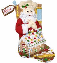DIY Bucilla Gingerbread Christmas Santa Baking Cookies Felt Stocking Kit 89331E - £31.86 GBP