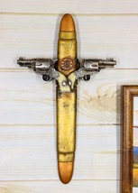 Rustic Western Dual Handgun Pistols with 12 Gauge Bullet Shell Casing Wa... - $24.99