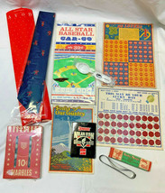 Vtg Toy Advertising Baseball Christmas Give-A-Way Mixed Lot Tie Marbles ... - £23.86 GBP