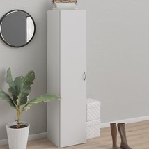 Modern Wooden Narrow White 1 Door Single Bedroom Wardrobe With Storage Shelves - £113.14 GBP