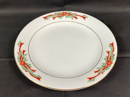 Tienshan Poinsettia &amp; Red Ribbon Pattern Saucer Plate 6 1/8&quot; Fine China ... - £3.95 GBP