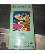 28&quot; X 40&quot; SILHOUETTES FLAG Summer PICNIC THEME Outdoor Hanging - $14.54 CAD