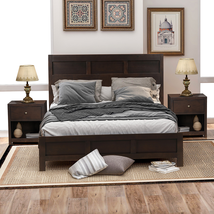 3 Pcs Bedroom Set with 80in King Bed and 2 Nightst - £2,451.96 GBP