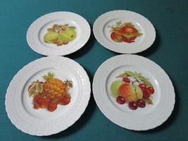 Wallace Hutschenreuther Germany 4 salad/fruit transferware plates 8" diam[a*12] - $123.75