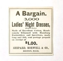 Shepard Nowell Ladies Night Dresses 1897 Advertisement Victorian Fashion... - $9.99