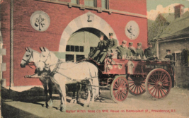 POSTCARD HORSE DRAWN FIRE ENGINE TINTED PROVI PHOTOGTAVURE DENCE DB B13 - £11.25 GBP