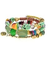 Fashion Geometric Color Block Alloy Natural Stone Women&#39;s Bracelet Light... - $161.78 MXN