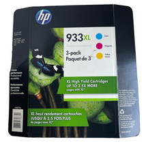 HP 933XL 3 Pack Of  Tri-Color Original Ink Cartridge Exp 2019 - £14.34 GBP