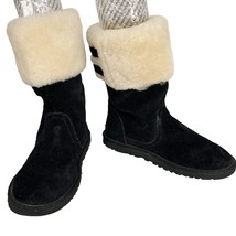 Ugg Australia Aleyah Boots Big Kid 5 Black Suede Sheepskin - £39.05 GBP