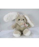 VTG 1991 Dakin Tan White Rabbit Plush Bunny 7&quot; w/floral bow Stuffed Anim... - £8.54 GBP