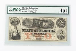 1864 Confederate $2 Note CXF-45 EPQ PMG Choice Extra Fine Tallahassee CS... - $657.47