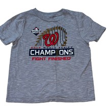 Washington Nationals World Series Champions Gray Kids Unisex T-Shirt Sz 5/6 - £11.24 GBP