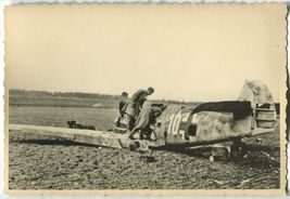 German WWII Photo Fallen Luftwaffe Messerschmitt BF 109 Aircraft 02946 - $14.99