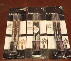 3 CoverGirl Easy Breezy Brow Eye Pencils #500 Black, #510 Brown (W4/4) - £15.51 GBP