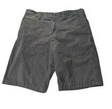 Hurley Mens Casual Shorts Black Gray Plaid Flat Front Pockets Button Siz... - $371.02 MXN