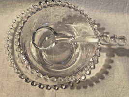 Crystal Imperial Candlewick 3 pc Mayo Set Depression Glass Etched Flowers - £23.50 GBP