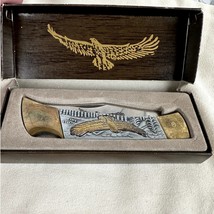 Franklin Mint Collectible Pocket Knife Bal Eagle in Flight Brass #03061 24K  - £10.99 GBP