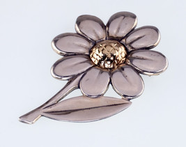 James Avery Two Tone Daisy Flower Brooch Sterling Silver &amp; 14K - £177.73 GBP