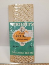 VTG Wrights Mercerized White &amp; Metallic Gold Rick Rack Sewing Trim 3 Yar... - $9.85