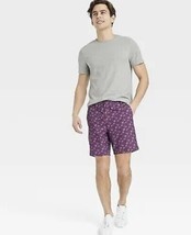 All in Motion Men&#39;s Hybrid Shorts 2.75  Purple Palm Trees Small NWT - £13.88 GBP