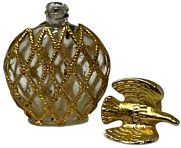Vtg Nina Ricci L'Air du Temps Perfume Bottle Empty  1/6 oz Gold Filigree Dove image 7