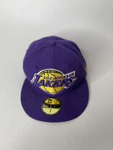 Hat NBA Los Angeles Lakers Purple Size 7 Fitted Cap Sports Apparel Wear - £13.68 GBP
