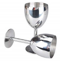 Stainless Steel Stylish Goblet Wine Glass Set Of 2 Best Quality Unbreakable - £15.37 GBP