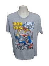 Iron Man and Captain America Adult Large Gray TShirt - £16.08 GBP