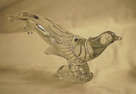 Elegant Paden City Chinese Pheasant Clear Crystal Art Glass Animal Figurine - £98.68 GBP