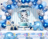 Elephant Baby Shower Decorations For Boy Blue Elephant Balloon Garland K... - £30.27 GBP