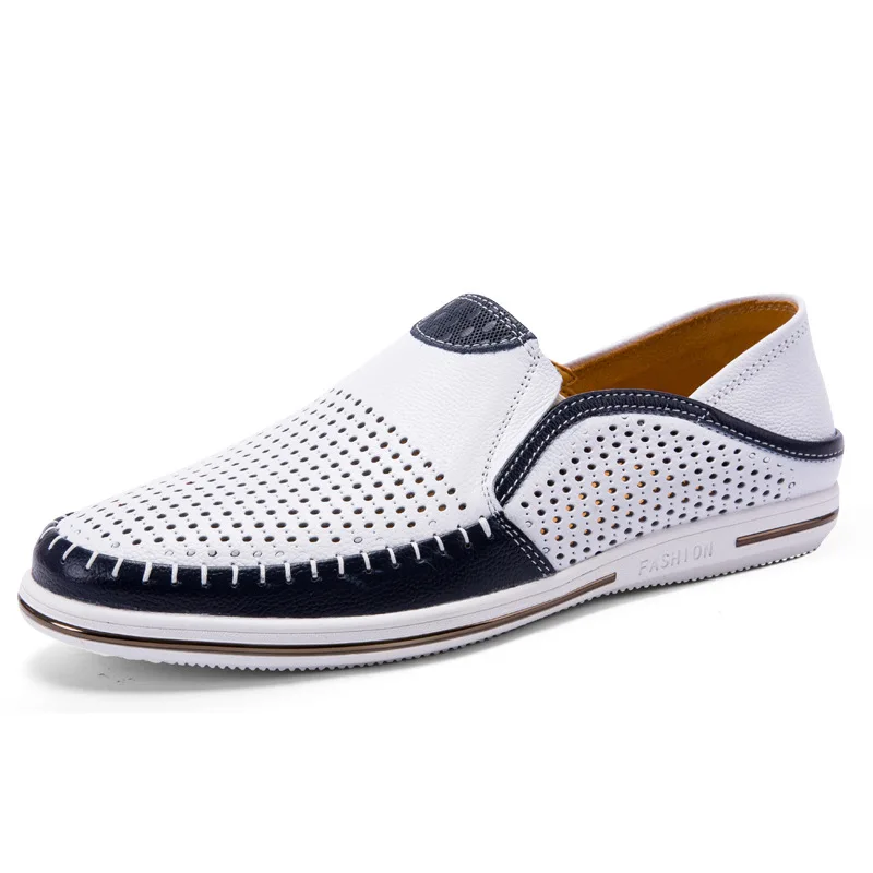 Fashion Spring Summer Men Casual Shoes Genuine Leather Male White Sneake... - $68.79