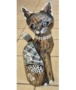 Cat - Carved wood - height 28 cm - $19.69