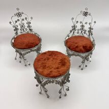 1991 Vintage USSR Kids Puppets Tin Plush Set Kitchen Furniture Table 2 C... - $98.00