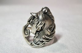Vintage Sterling Silver Horse Ring Size 11 K1610 - £35.03 GBP
