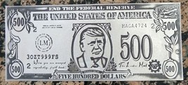 Trump Card $500 Dollar Hand Poured Pure .999 Silver 3 Troy Ounces #12/50... - £200.07 GBP