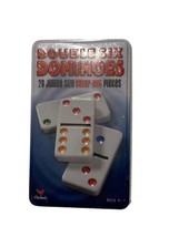 Double Six Dominoes. 28 Jumbo Sized Color Dot Dominoes tin boxed set - £11.59 GBP